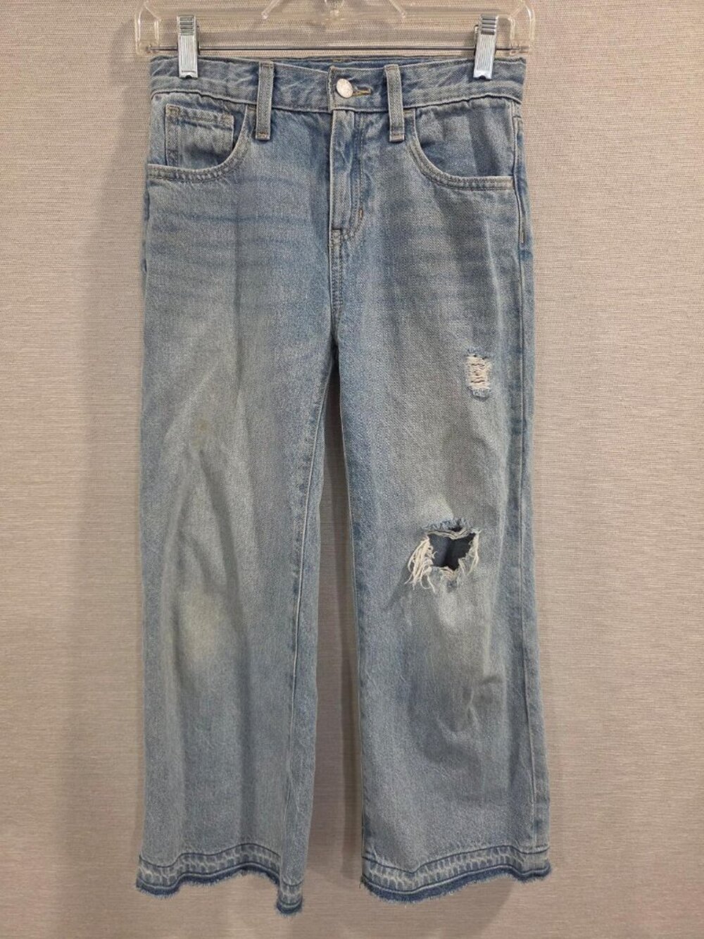 Old Navy High-Rise Baggy Wide Leg Distressed Jeans Girls 10